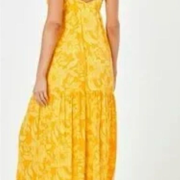Yellow Floral Maxi Dress - Picture 1 of 6